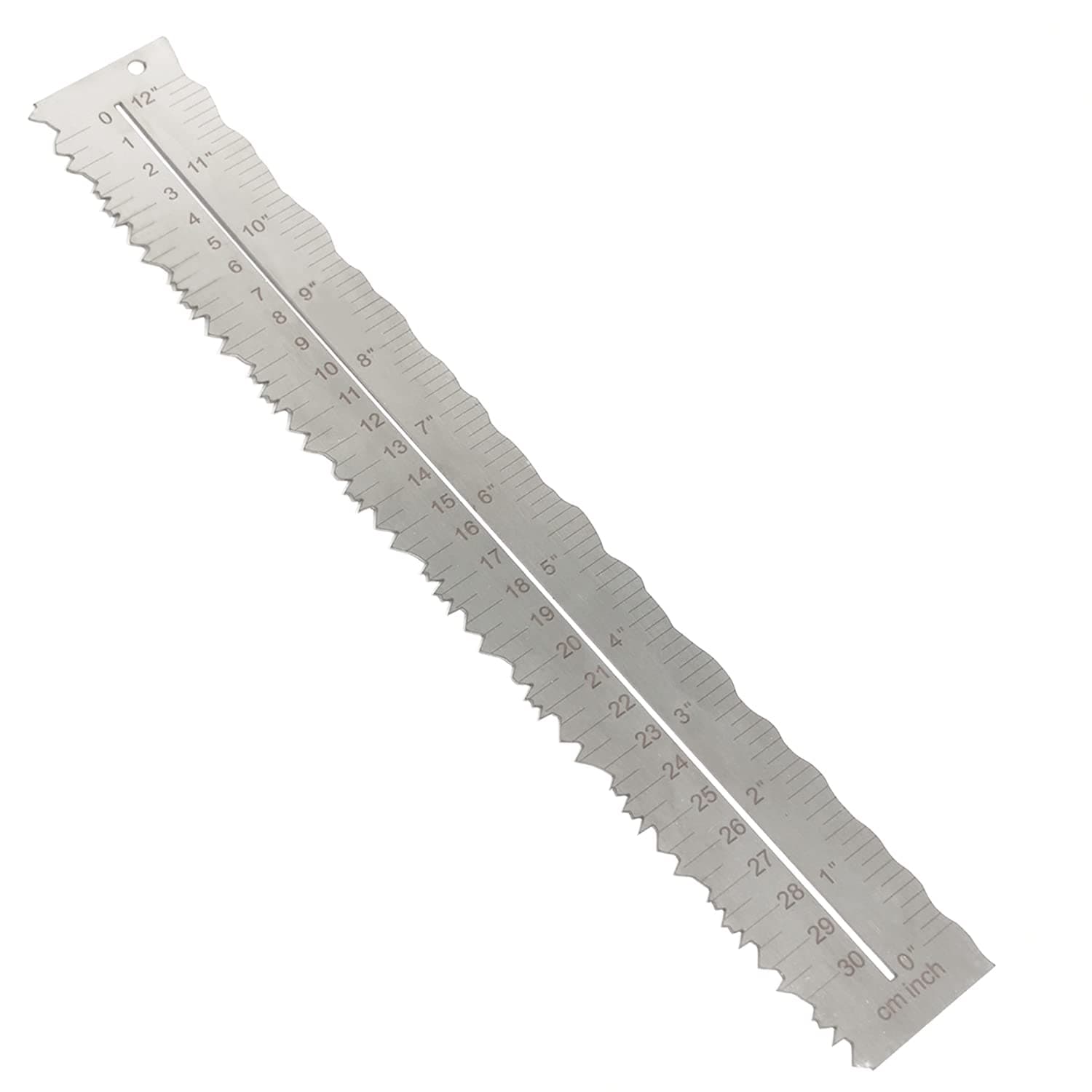 Stainless Steel Metal Paper Tearing Ruler for Cutting Paper to Irregular Edges 12'' Measuring Tool for School Office Architect and Drawing