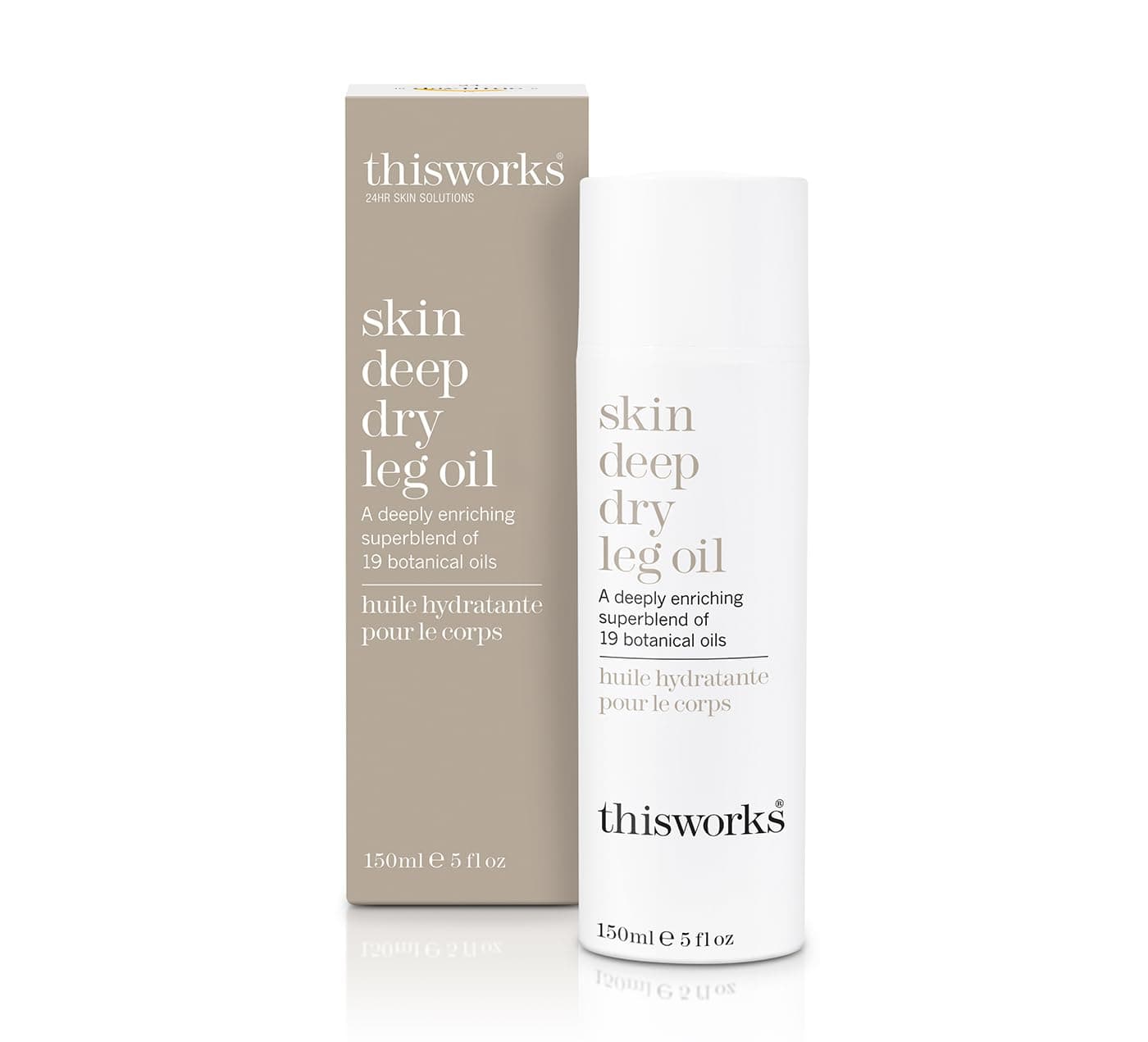 Skin Deep Dry Leg Oil, 150 ml - Body Oil for Dry Skin - Nourishing Moisturising Cream for the Body, Enriched with 19 Essential Oils for a Moisturising Shine