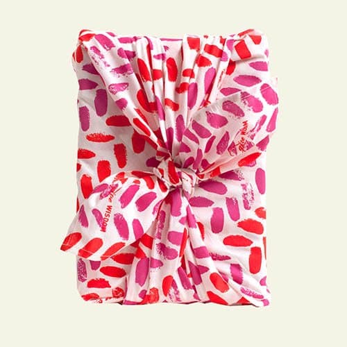 PEA-416G Reusable Give Peace Strokes Fabric Wraps, Grey/Red