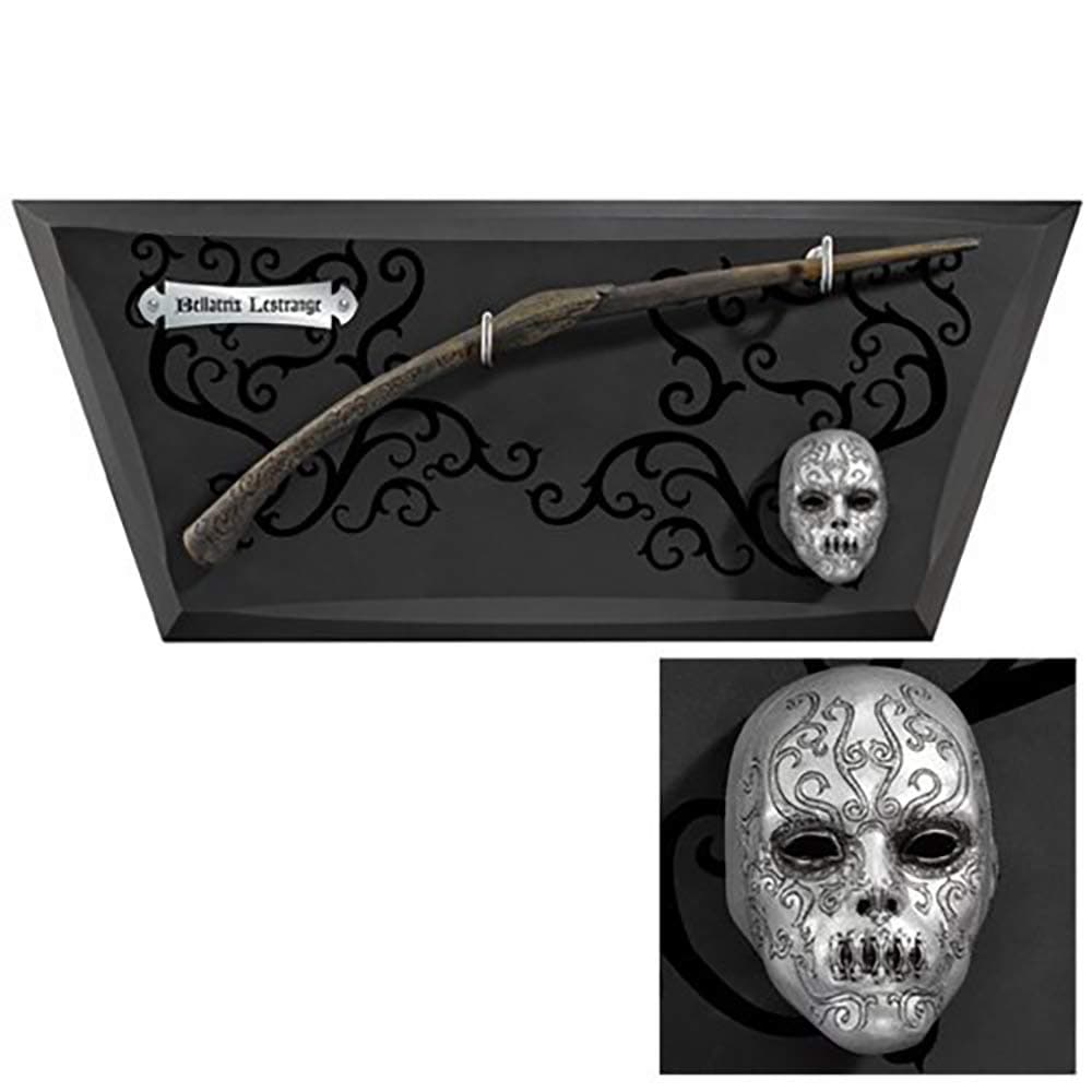 Harry Potter Bellatrix Lestrange Wand with Wall Display and Mini Mask
