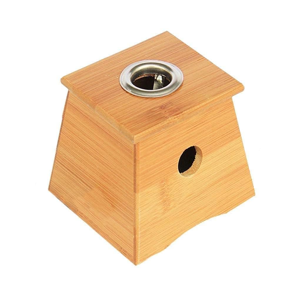 Bamboo wooden Moxa Stand Moxibustion Box Acupuncture Relaxation Roller Stick Holder
