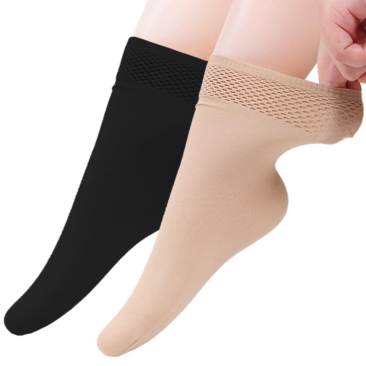 FITUWomen's 10-12 Pairs Modal Opaque Ankle High Tights Hosiery Socks