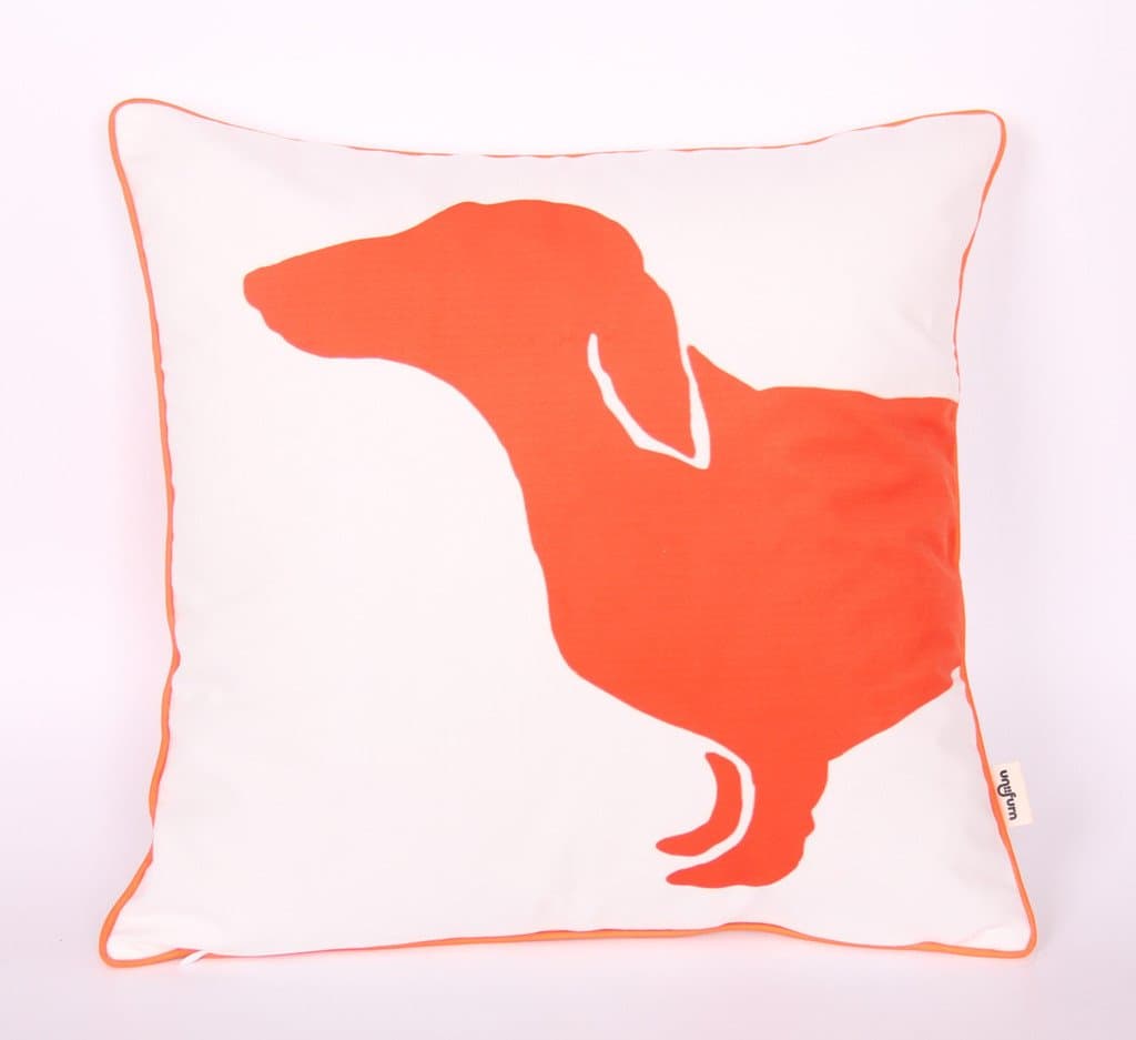 Uniifurn Square Decorative Dachshund Throw Pillow Case Cushion Cover 18x18 Inches (Dachshund White 1)