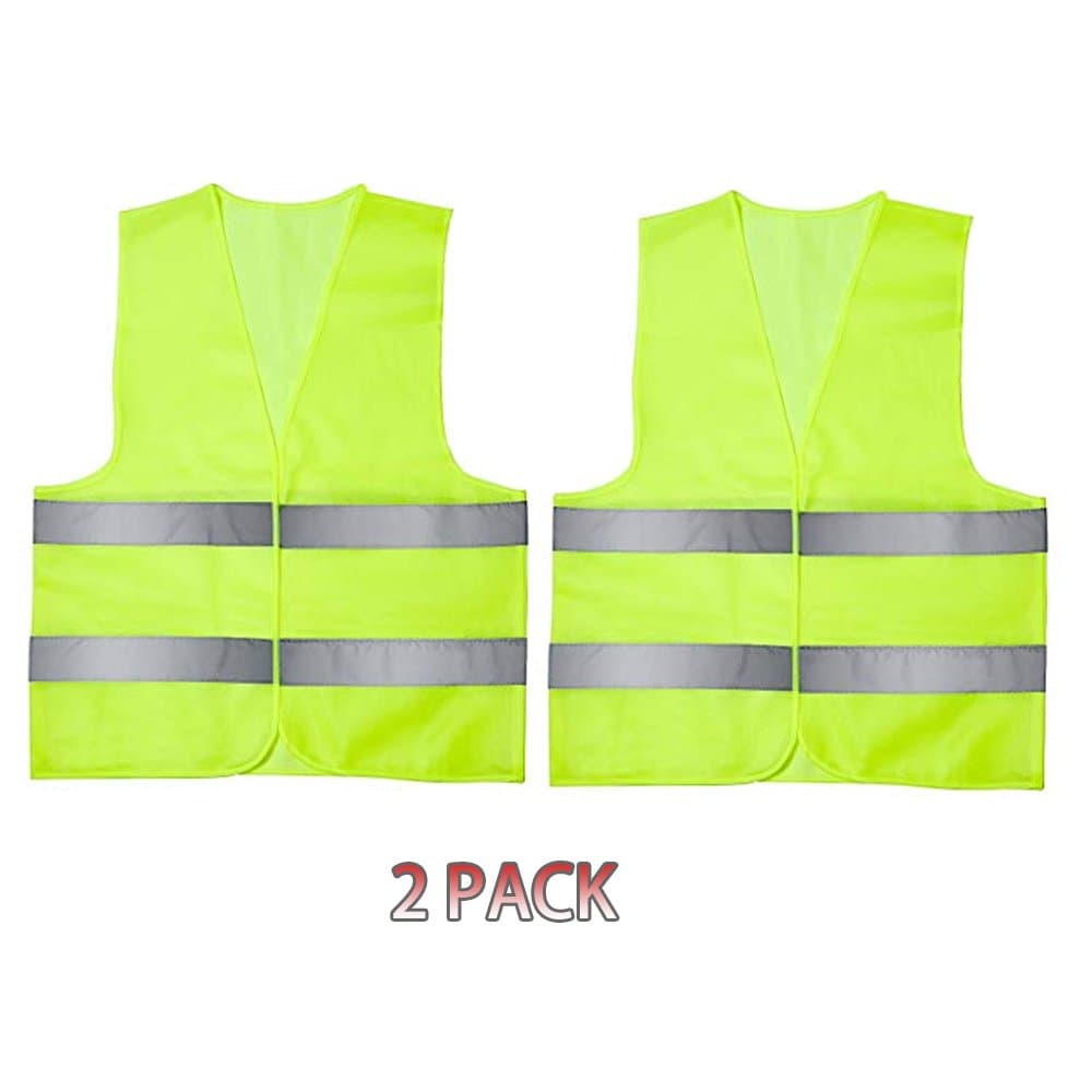 Reflective Vest Running Biking Motorcycle Working Safety Vest High Visibility Lightweight &Breathable Vest For Men and Women in 3sizes Orange/Green Pack of 2 (XL-2, Green)
