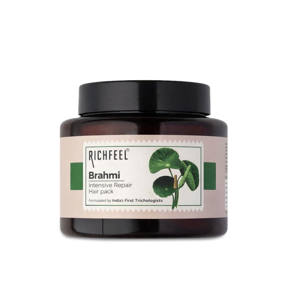 - Brahmi Intensive Repair Hair Pack | Controls Hair Fall | Treats Damage, Split Ends and Breakage | Deep Conditioning |Trichologist Formulated | 500g