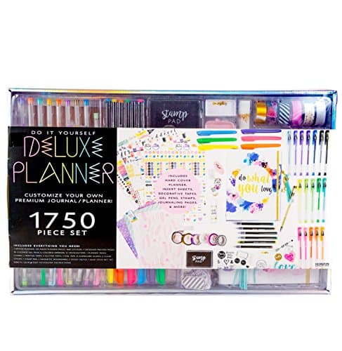Do It Yourself Deluxe Planner 1750 Piece Kit - Daily, Monthly, Yearly Journal Planner - Gift Set