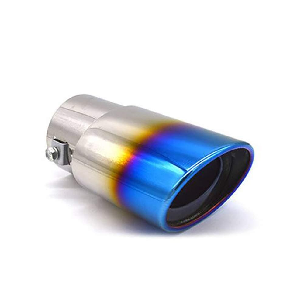 Universal Car Rear Round Exhaust Pipe Tail Muffler Tip, Stainless Steel Colorful Car End Pipe Silencer with Pressurization Effect and Prevent Exhaust Pipe Deformation, Durable and Rustproof (Straight)