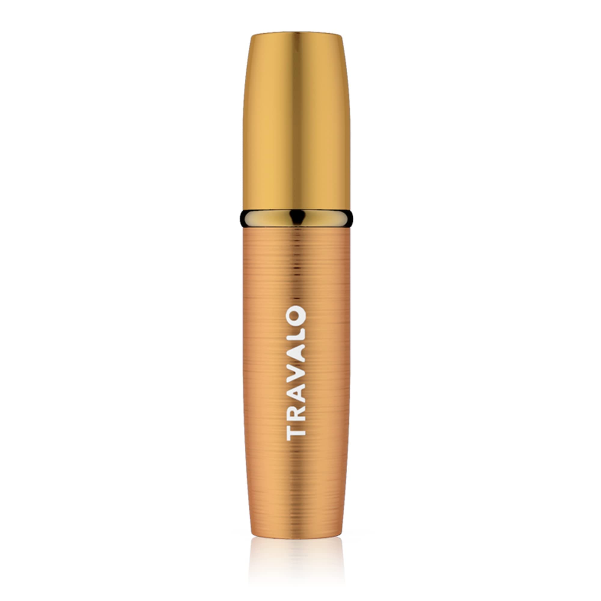 Travalo LUX Perfume Atomizer - Leak-Proof and TSA Approved for Air Travel - Reusable Airtight Easy Fill Mini Pump Sprayer - Lightweight Portable - Brushed Polished Metal Alloy Outer Shell - Gold