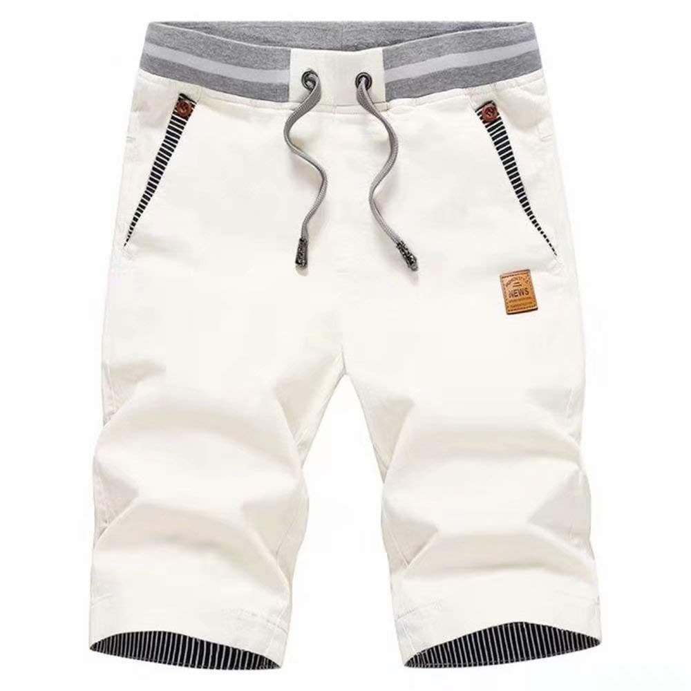 - Men's Shorts Casual Classic Fit Drawstring Summer Beach Shorts with Elastic Waist and Pockets