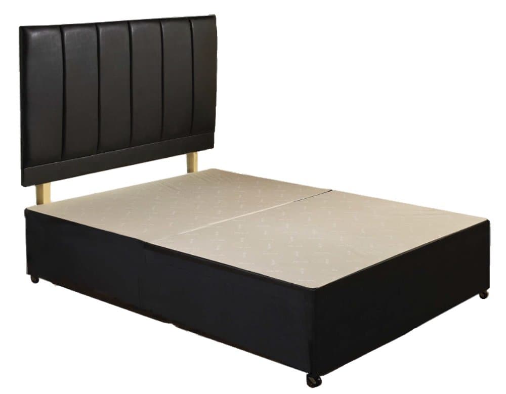 Divan bed base + headboard available in all UK sizes-single, small double, double, king size and super kingsize (Single (3'0)
