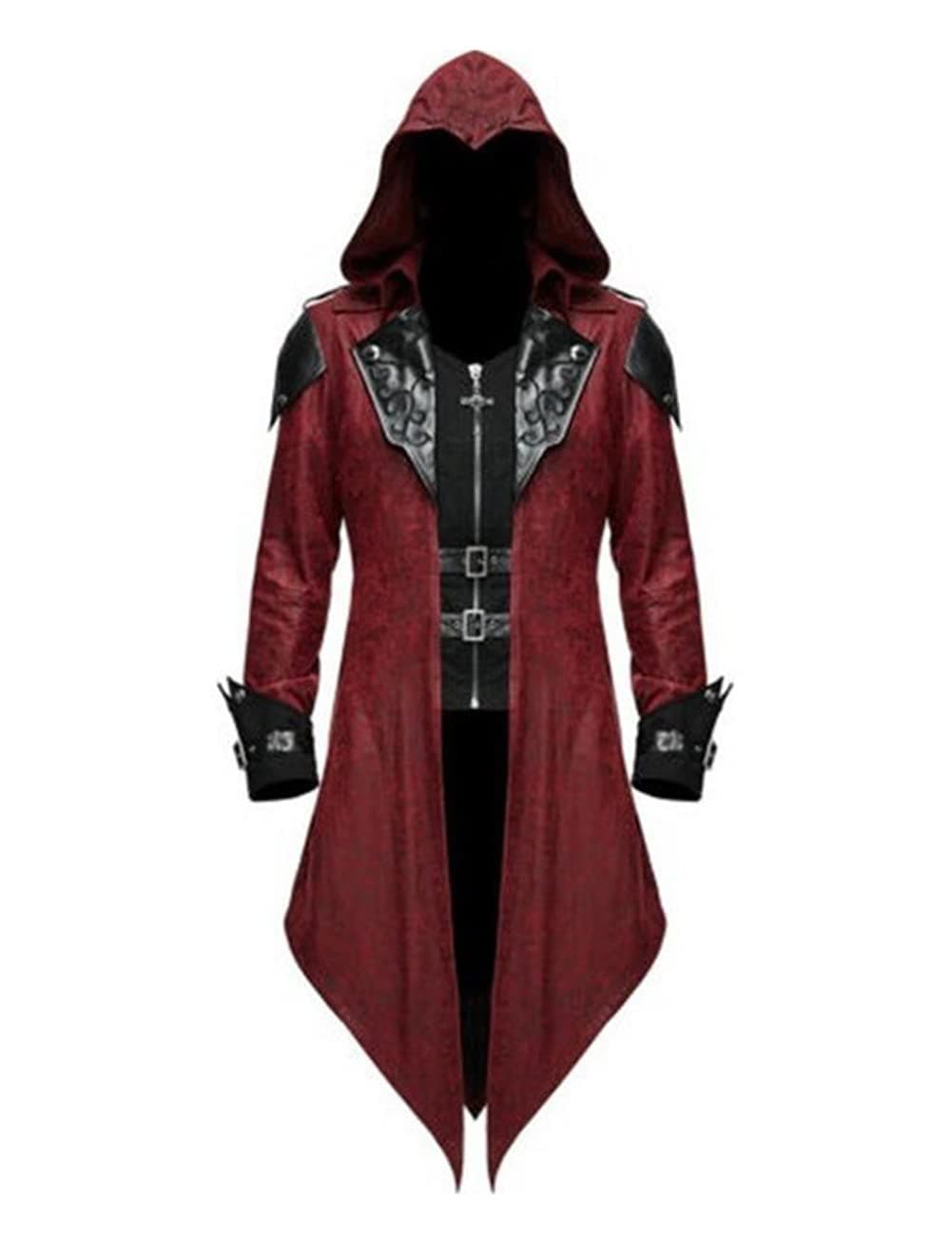 Medieval Renaissance Costume for Men Vampire Viking Trench Steampunk Gothic Coat Halloween Cosplay Party Outfits