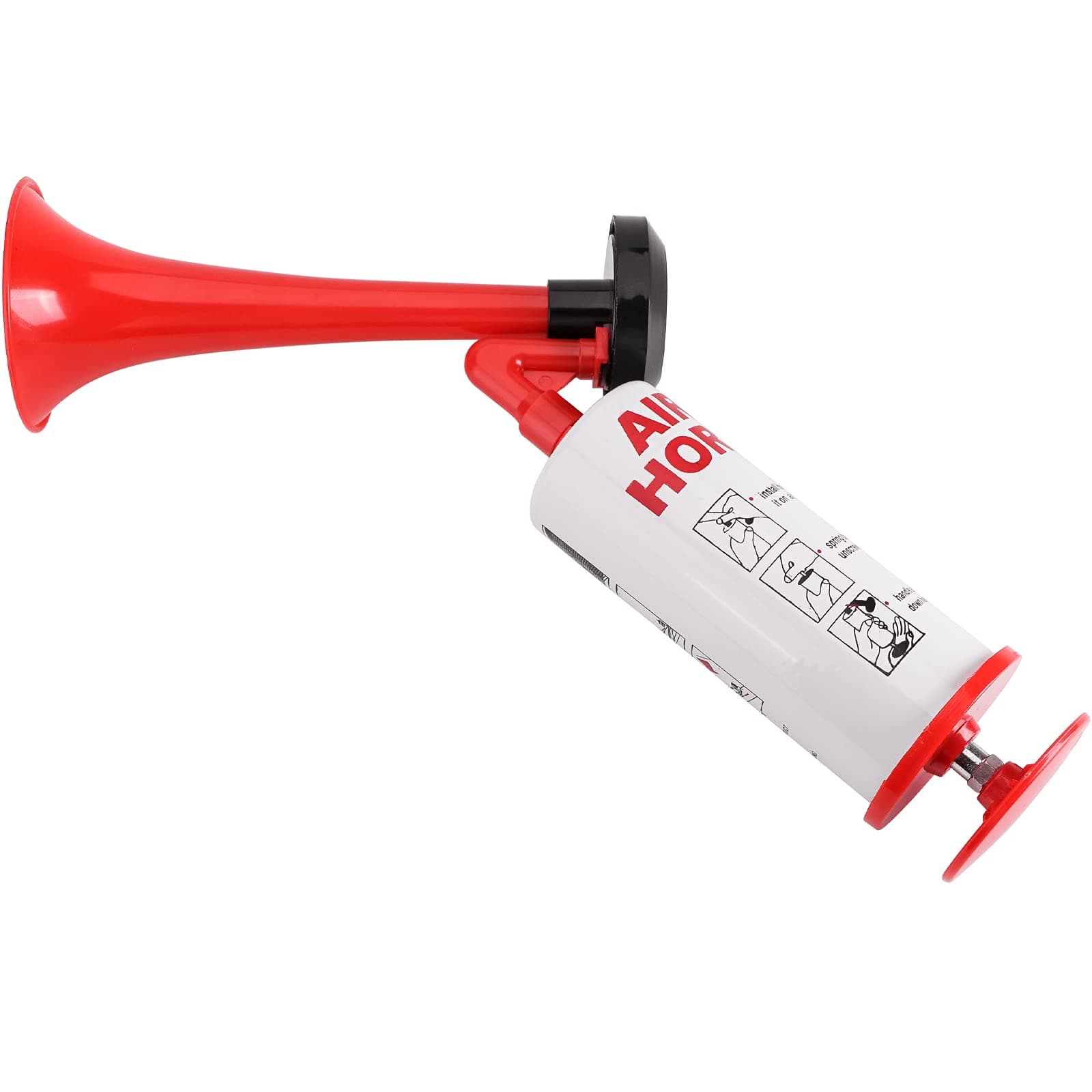 Handheld Air Horn, Aluminum+ABS Portable Handheld Air Pump Horn, Loud Noise Maker Safety Horn for Boats Cars Sporting Events Camping Universal Reusable Eco-Friendly