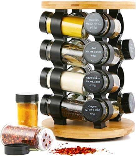Orii Gourmet GSR2721 Round 16 Jar Spice Rack, Bamboo by Longden Enterprises
