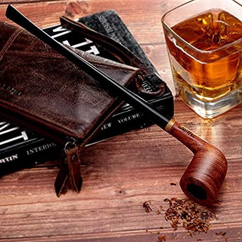 Capo Lily Tobacco Pipe Set, Handmade Pear Wood Churchwarden Kit with Accessories
