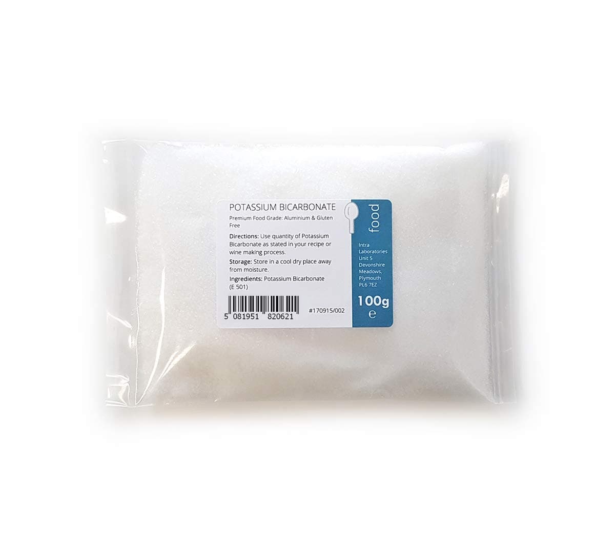 Potassium Bicarbonate 100g - Food Grade Granules - E501-99.9% Pure