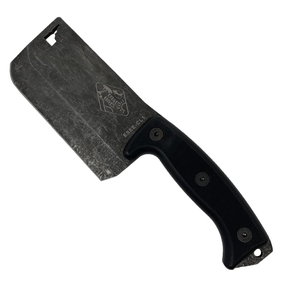 Knives Expat Knives Black G10 Handle Cleaver CL1