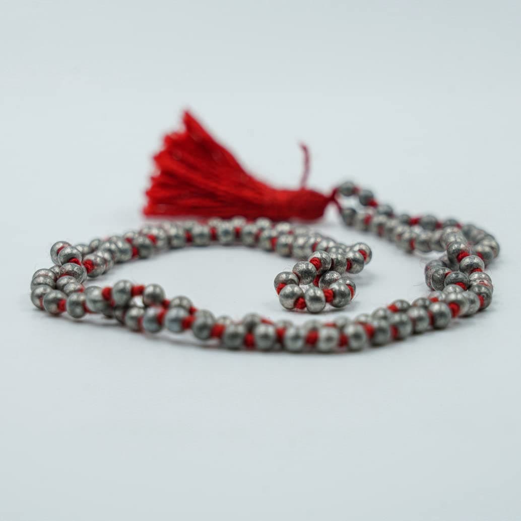 PANDIT NM SHRIMALI 6 mm Parad Mala of 108 Beads Unisex Mala's for Indian Religious God's Prayer Pooja Meditation Japa Puja Necklace