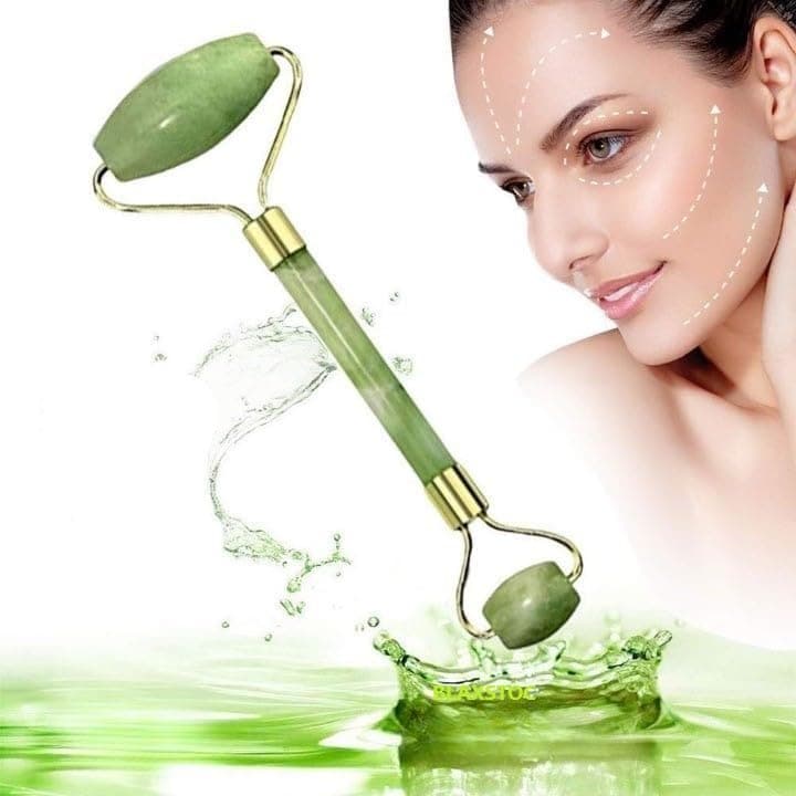 LIMTAS J-2 Manual Face Massager Jade Stone Roller for Facial Massage Under Eye Dark Circles Remover Beauty Massager for Face, Under Eye, Neck Anti Aging Wrinkle Remover Tool, 1-Pc Jade Roller Massager