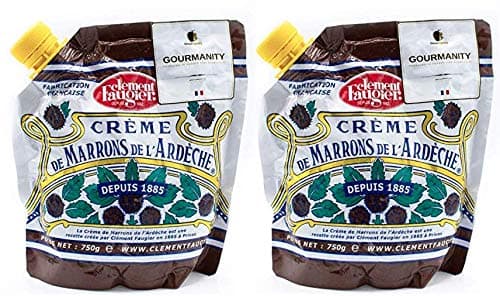 Clement Faugier Chestnut Spread From France 26.4 oz (Pack of 2) Chestnut Jam Pouch | Creme De Marron Chestnut Puree | Chestnut Paste French | Gourmet Chestnut Cream, Kosher | Produced For Gourmanity