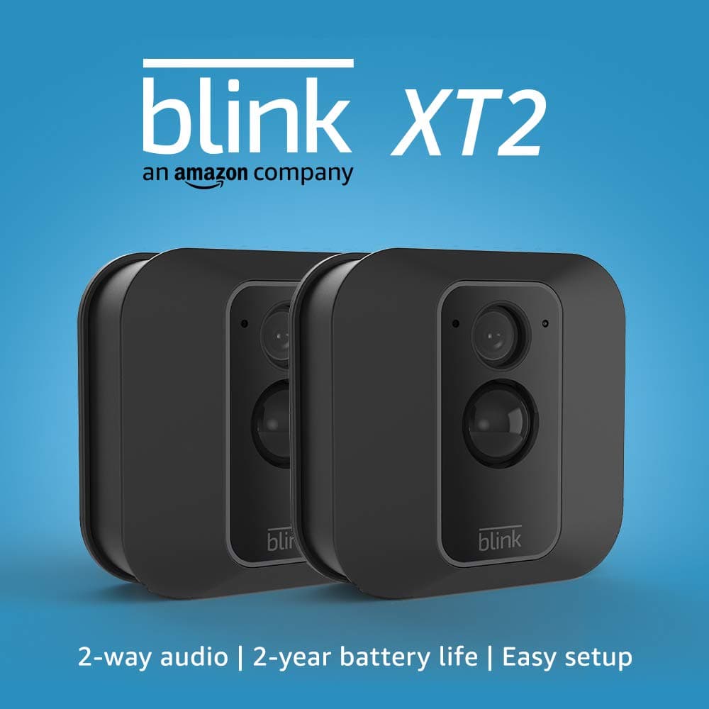 Blink XT2 Outdoor/Indoor Smart Security Camera with cloud storage included, 2-way audio, 2-year battery life – 2 camera kit