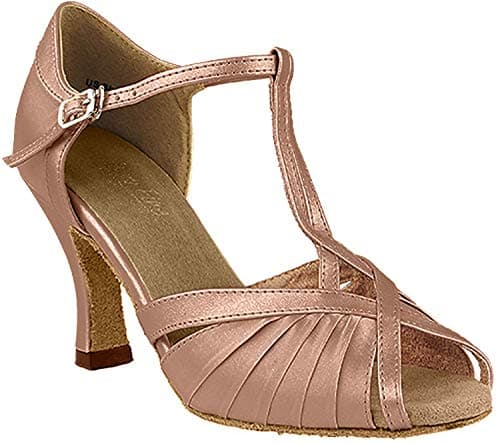 Very Fine Dance Shoes 2707 Brown Satin, 3" Heel, Size 7.5US