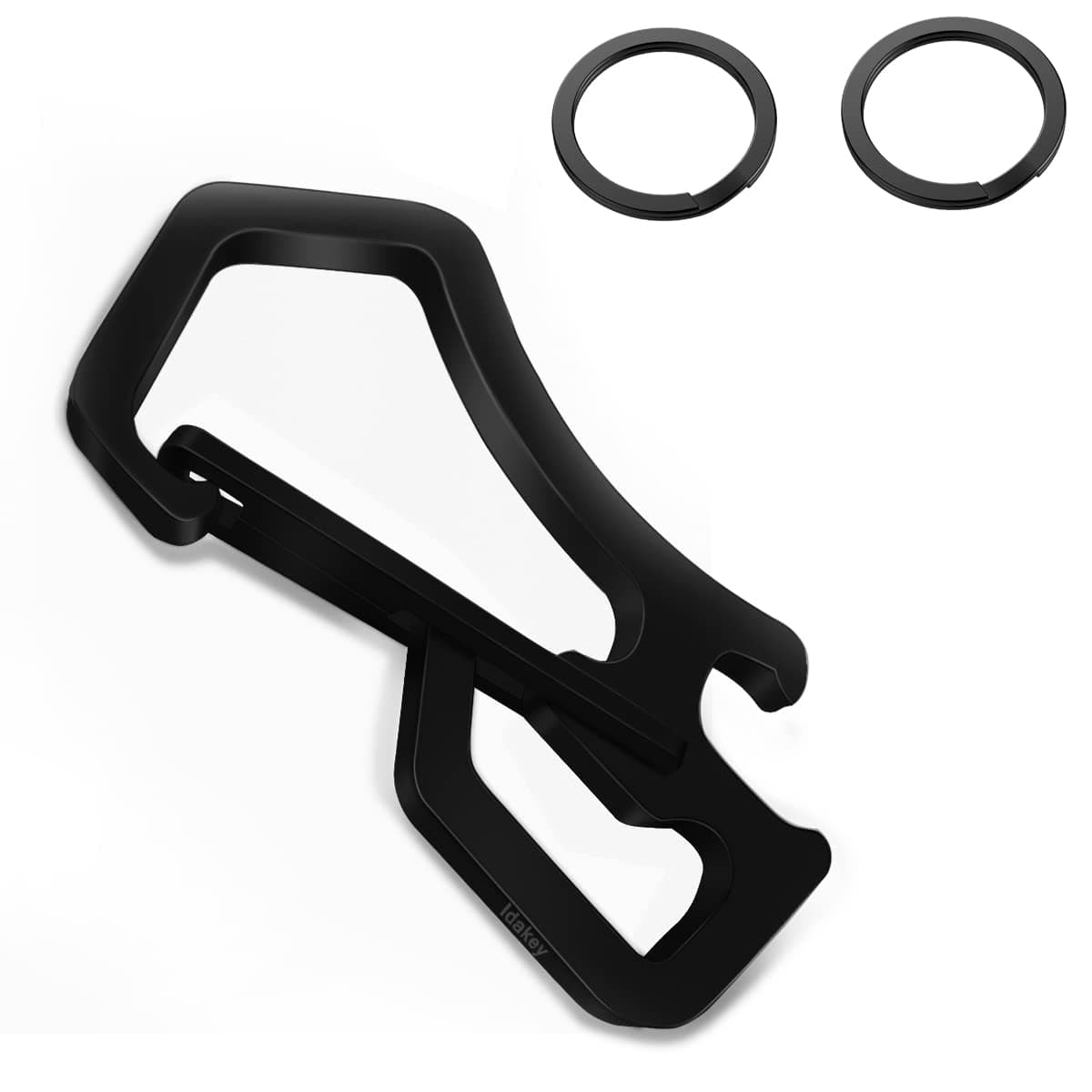 Full Stainless Steel Anti-Lost Keychain Carabiner with 2 Extra Key Rings