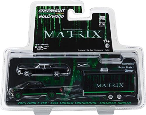 31040-B | 1:64 Hollywood Hitch & Tow Series 4 - The Matrix (1999) - 2015 Ford F-150 with 1965 Lincoln Continental in Enclosed Car Hauler Solid Pack