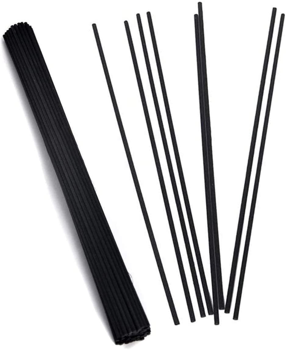 Fragrance Sticks, 50pcs Fiber Reed Diffuser Sticks Scent Oil Diffuser 7.9inch Replacement Refill Aromatherapy Diffusers Sticks for Aroma Fragrance Fresher, Black