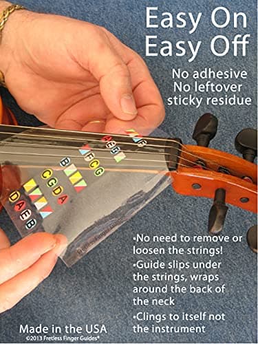4/4 Beginner Violin Finger Guide Helps You Learn to Play Violin Songs and Scales Quickly. No Glue or Adhesive