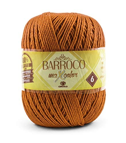 Barroco 100% Cotton Threads in 12 Colors in 494.3 Yards. Perfect fit for 4-5 mm Needles and 5.5-7 mm Crochet Hooks. Great use for Sewing, Arts and Crafts Projects (Orange)