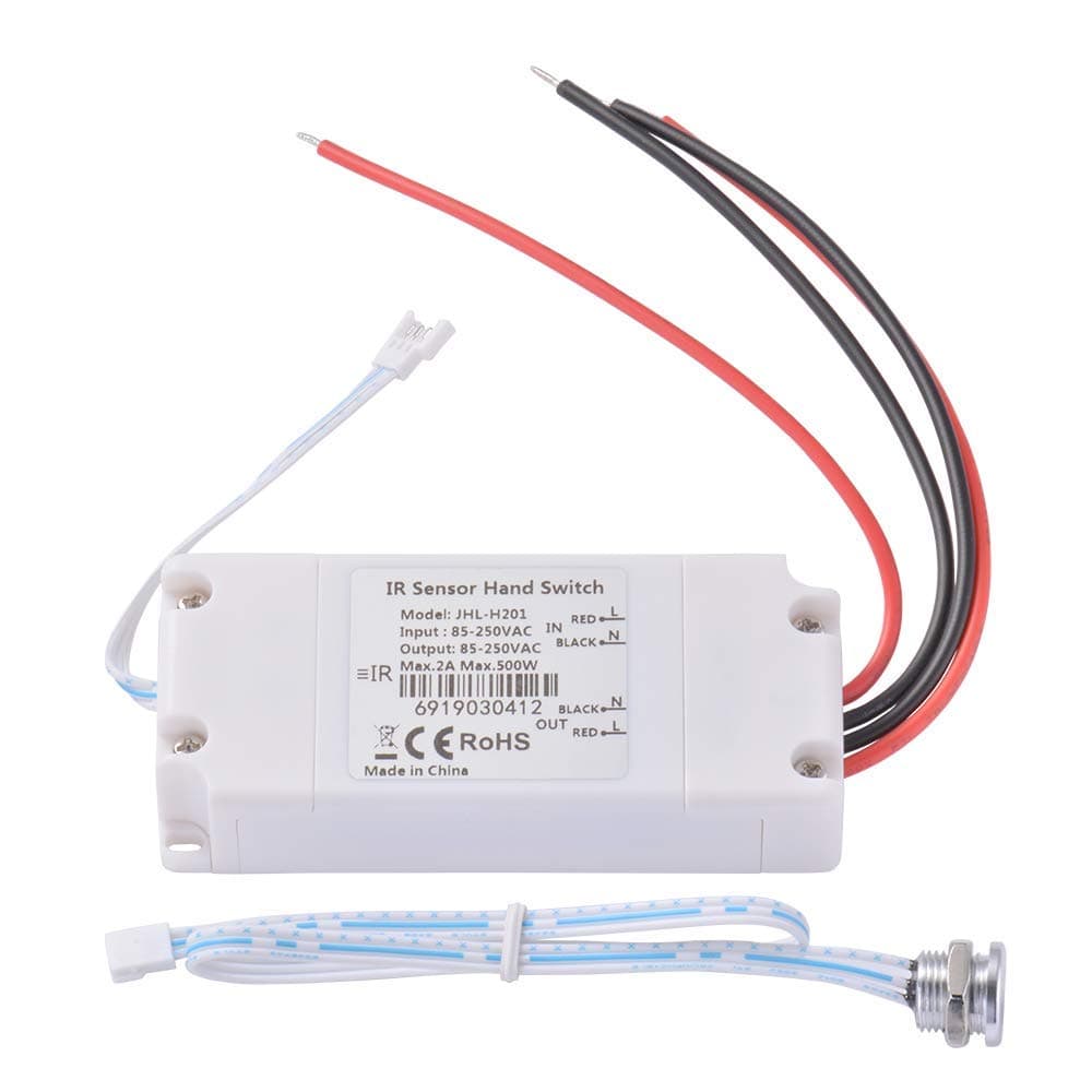 Infrared Sensor Switch, Mini Sensor Motion Detector Turns Off Via Hand Movement Switch White