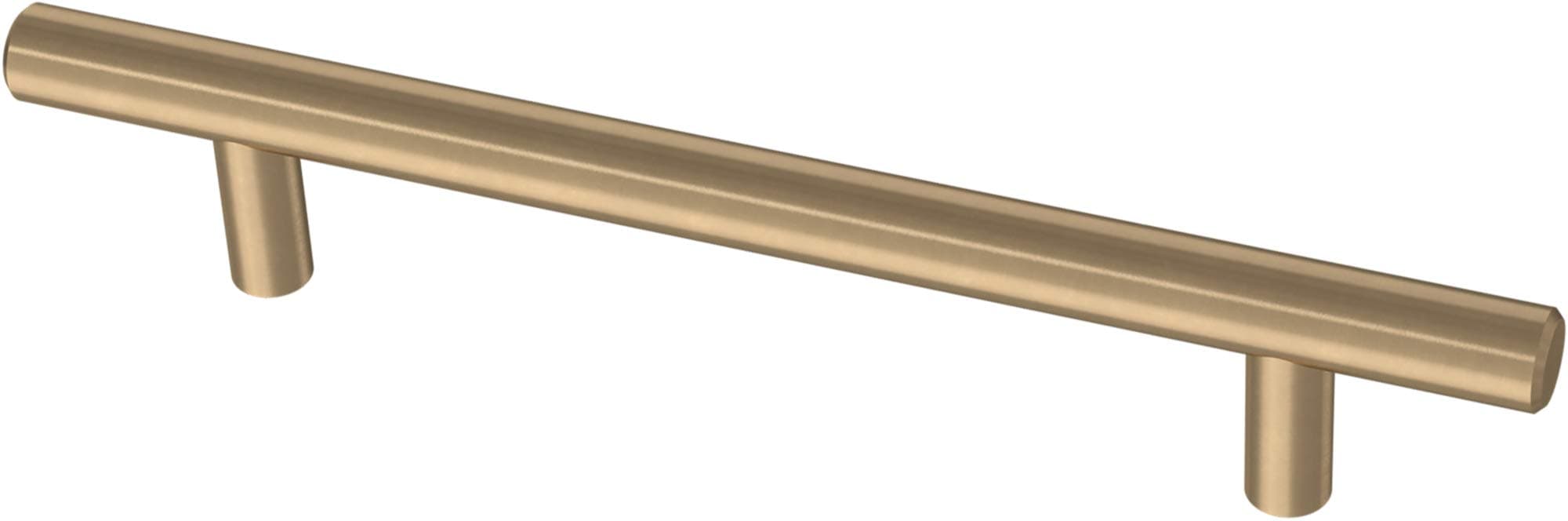 Franklin Brass Solid Bar (10-Pack) Cabinet Handles 5-1/16" Hole to Hole Champagne Bronze Kitchen Cabinet Pulls Drawer Handles Cabinet Hardware Dresser Gold Drawer Pulls P01026Z-CZ-B