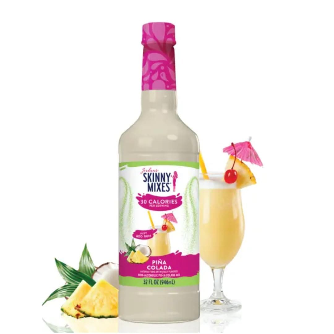 Jordan's Skinny Mixes Sugar Free Pina Colada Mix, Flavored Cocktail Mixer for Drinks, Tropical Drink Flavoring for Cocktails & Mocktails, Low Calorie, Gluten Free, Keto Friendly, 25.4 Fl Oz, 1 Pack