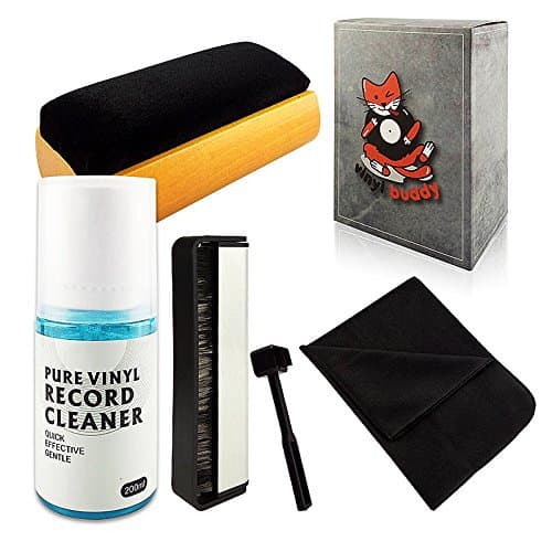 Complete 5 Piece Vinyl Record Cleaning kit Includes: Record Cleaner - Microfiber Cloth - Velvet Brush - Microfiber Brush & Stylus Brush
