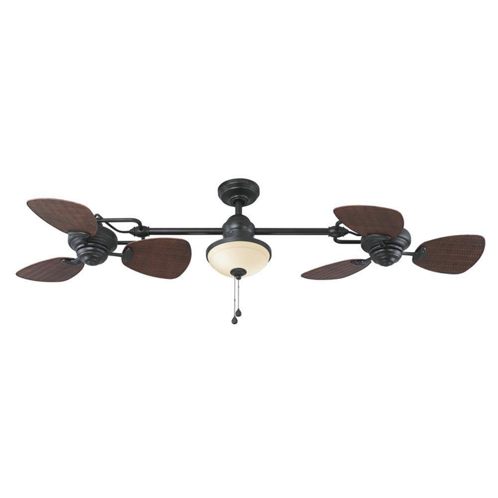Harbor Breeze Twin Breeze Ii 74-in Oil-rubbed Bronze Outdoor Downrod Ceiling Fan by Harbor Breeze