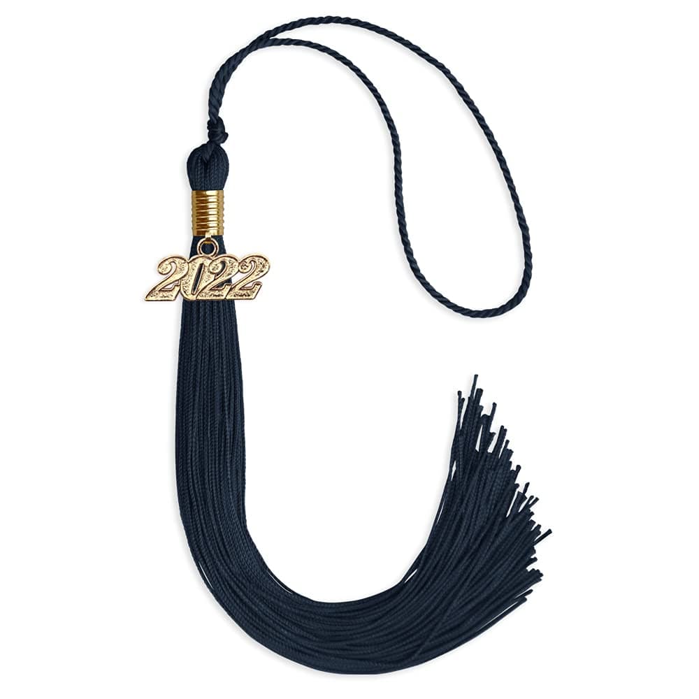 Endea Graduation Single Color Tassel with Gold Date Drop (Navy Blue, 2022)