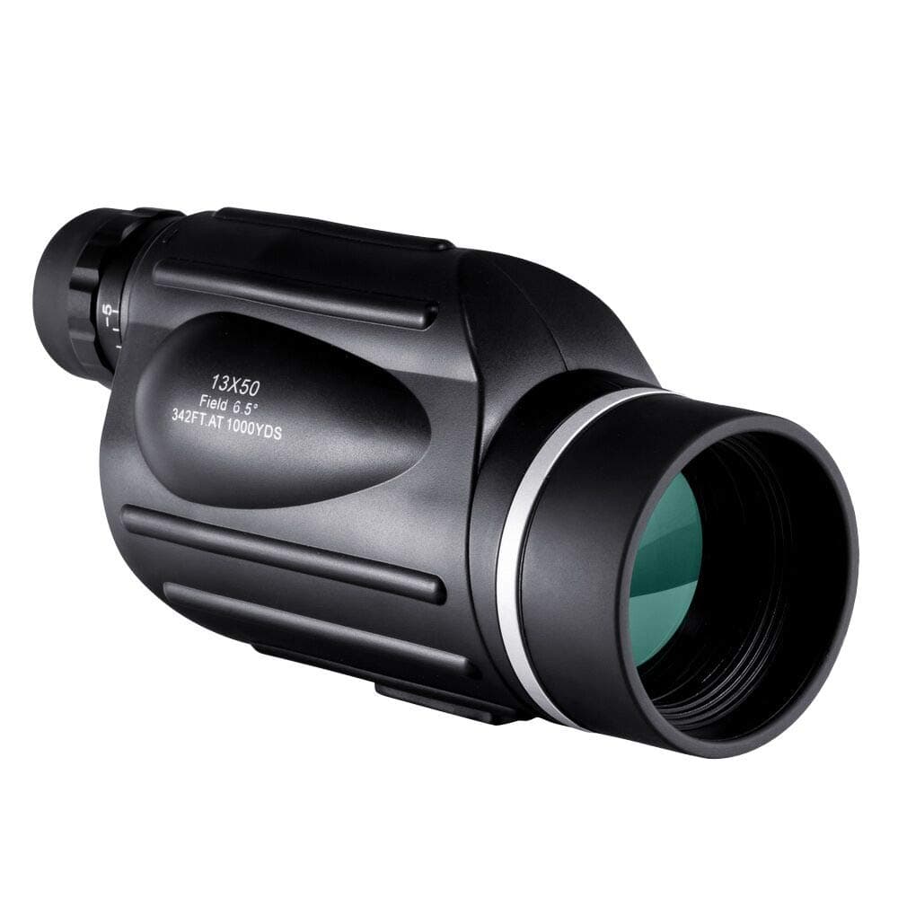 BNISE 13x50 Monocular with Reticle - High Power Telescope Big Eyepiece for Bird Watching - Black (13X50, Black)