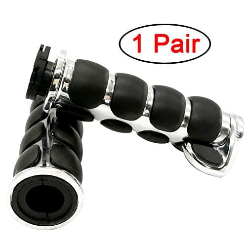 Kyobusa Rubber Gel Chrome Handlebar Motorcycle 7/8"(22mm) Throttle Hand Grips Fits for BMW, Ducati, Honda, Harley Davidson, Kawasaki, Suzuki, Yamaha and More