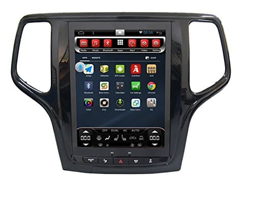 Android 8 4GB RAM 32GB ROM 10.4" Android Car Tesla-Style Radio GPS Navigation with HD Vertical Touchscreen Built-in CarPlay Wi-Fi Multimedia Player in-Dash Receiver for Jeep Grand Cherokee 2014-2018