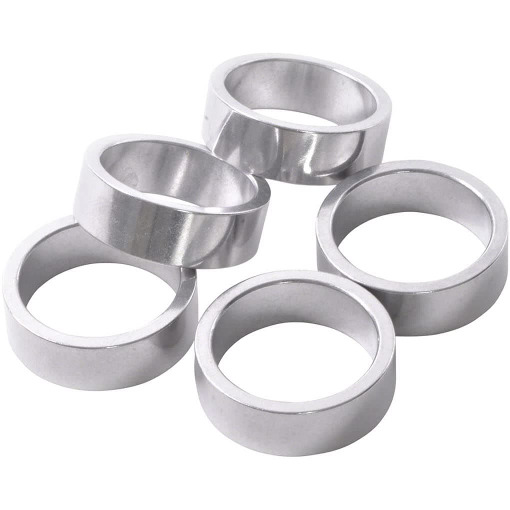 Wheels Manufacturing 1-Inch Spacer (Silver/10mm, Bag of 5)
