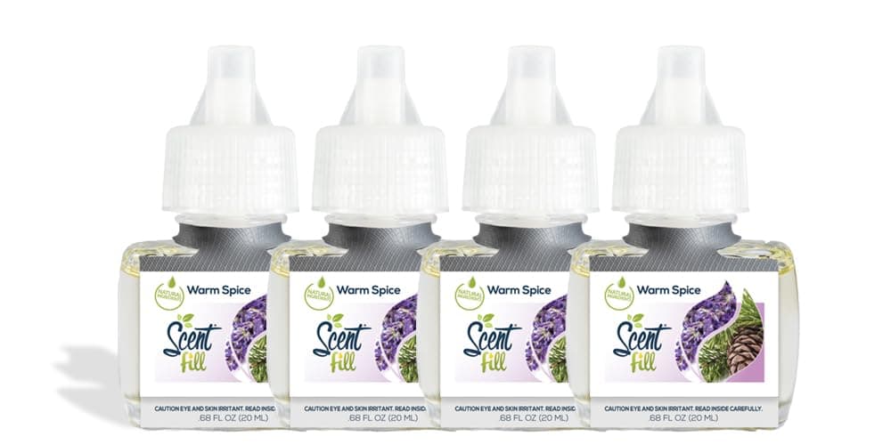 Scent Fill Warm Spice Plug in Air Freshener, 4 Scented Oil Refills