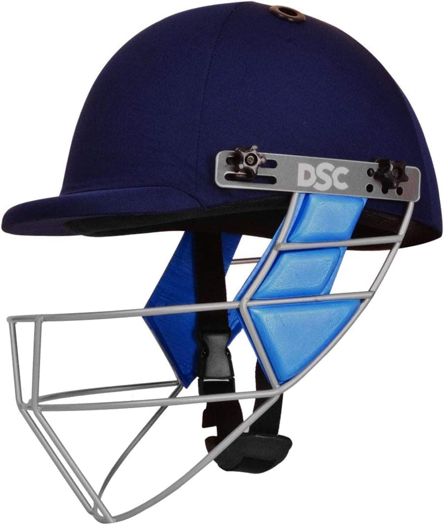 DSC Guard Cricket Helmet for Mens - Colour: Navy Blue Shell with Adjustable Steel Grill and High-Density Foam Protection