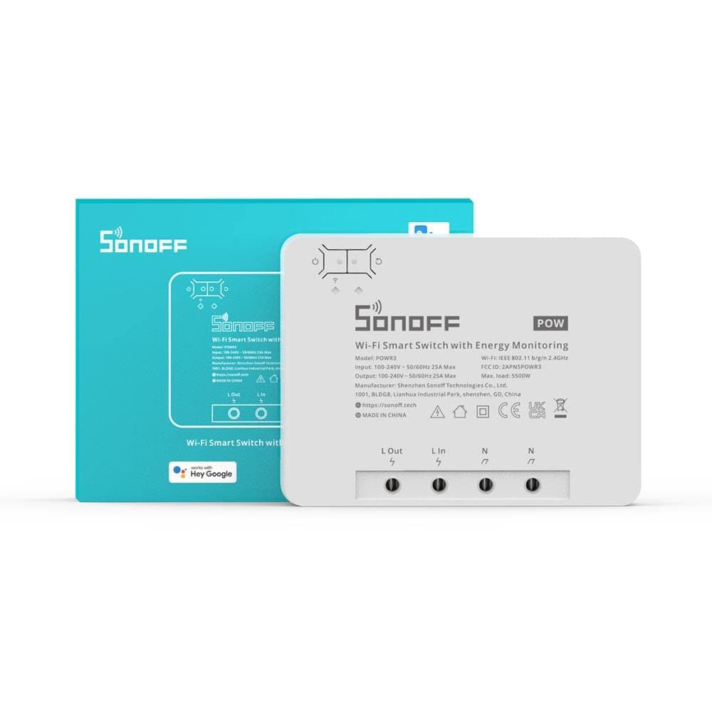 SONOFFPOWR3 Smart WiFi Wireless Light Switch with Energy Monitoring, Universal DIY Module for Smart Home, Works with Amazon Alexa & Google Home, No Hub Required