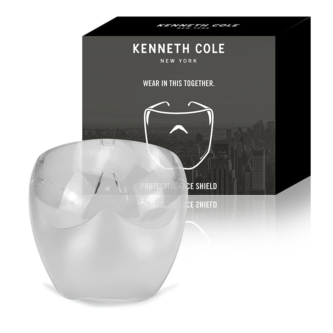 Kenneth Cole Goggle-Style Face Shield with 180° Safety Coverage, Anti-Fog Glasses and Clear Face Visor Integrated in One Design – Unisex, Clear