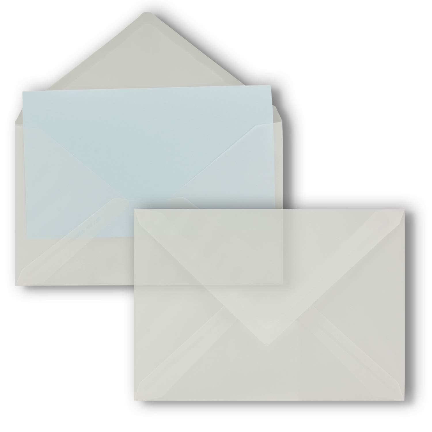 25 x Transparent Envelopes - DIN C5 Envelopes 22.9 x 16.2 cm - Wet Adhesive Without Window - Christmas, Greeting Cards - FarbenFroh Series