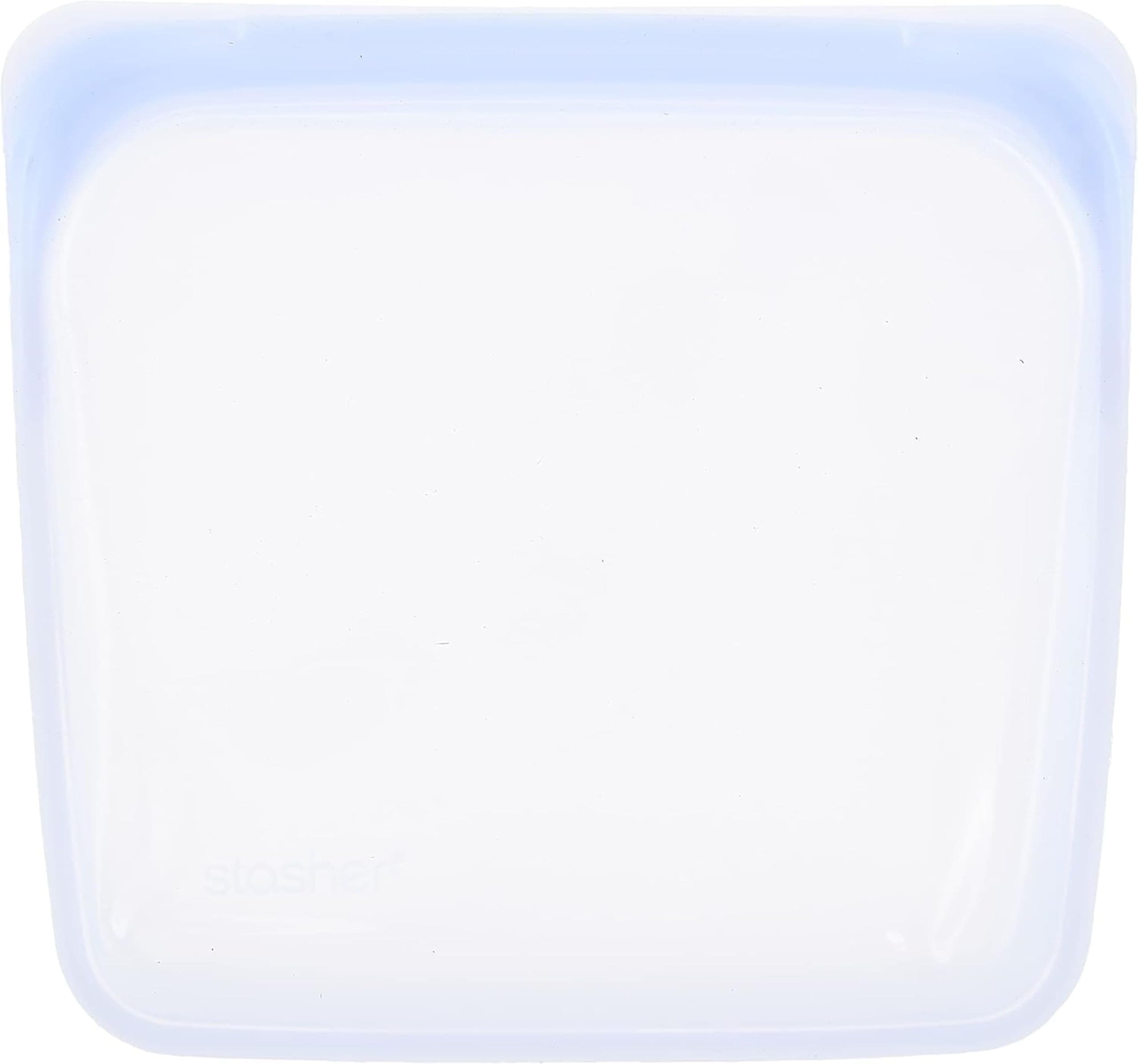 Stasher Sandwich Bag (Amethyst) | Reusable Freezer Bags For Travel and Food Storage | Silicone Plastic Food Bags | 21cm x 20.3cm x 1.3cm / 440ml