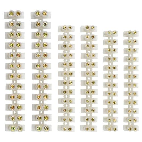 XINGYHENG 6Pcs 6A 10A 20A 12 Position Double Row Screw Terminal Block Flame Retardant Nylon Terminal Barrier Block Connector for All Wide Use(White)