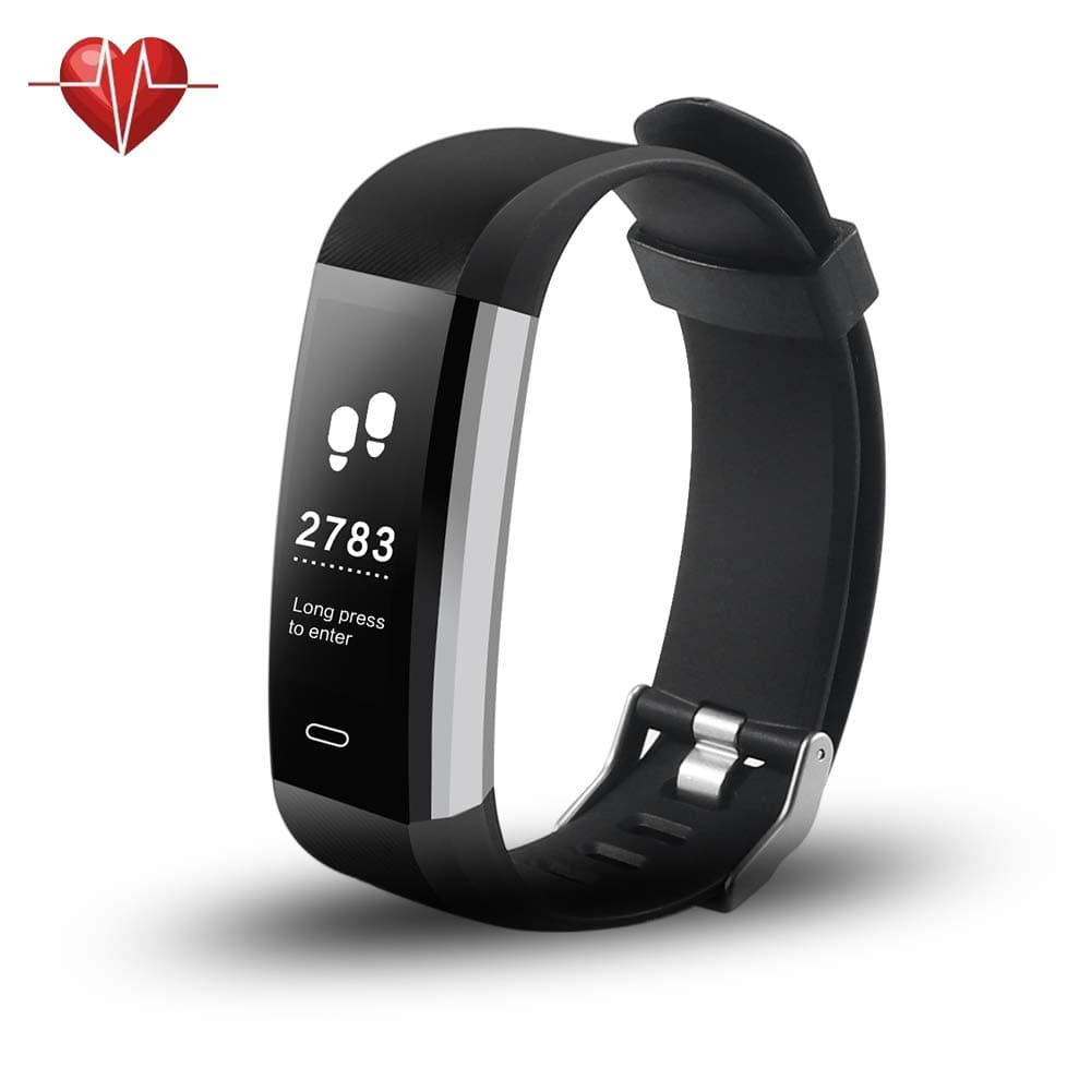 Ulvench Fitness Tracker, Calorie Counter Smart Watch Heart Rate Monitor with Waterproof, Pedometer Fitness Bracelet with Step Counter, GPS, Activity Tracker for Android&iOS Smartphone