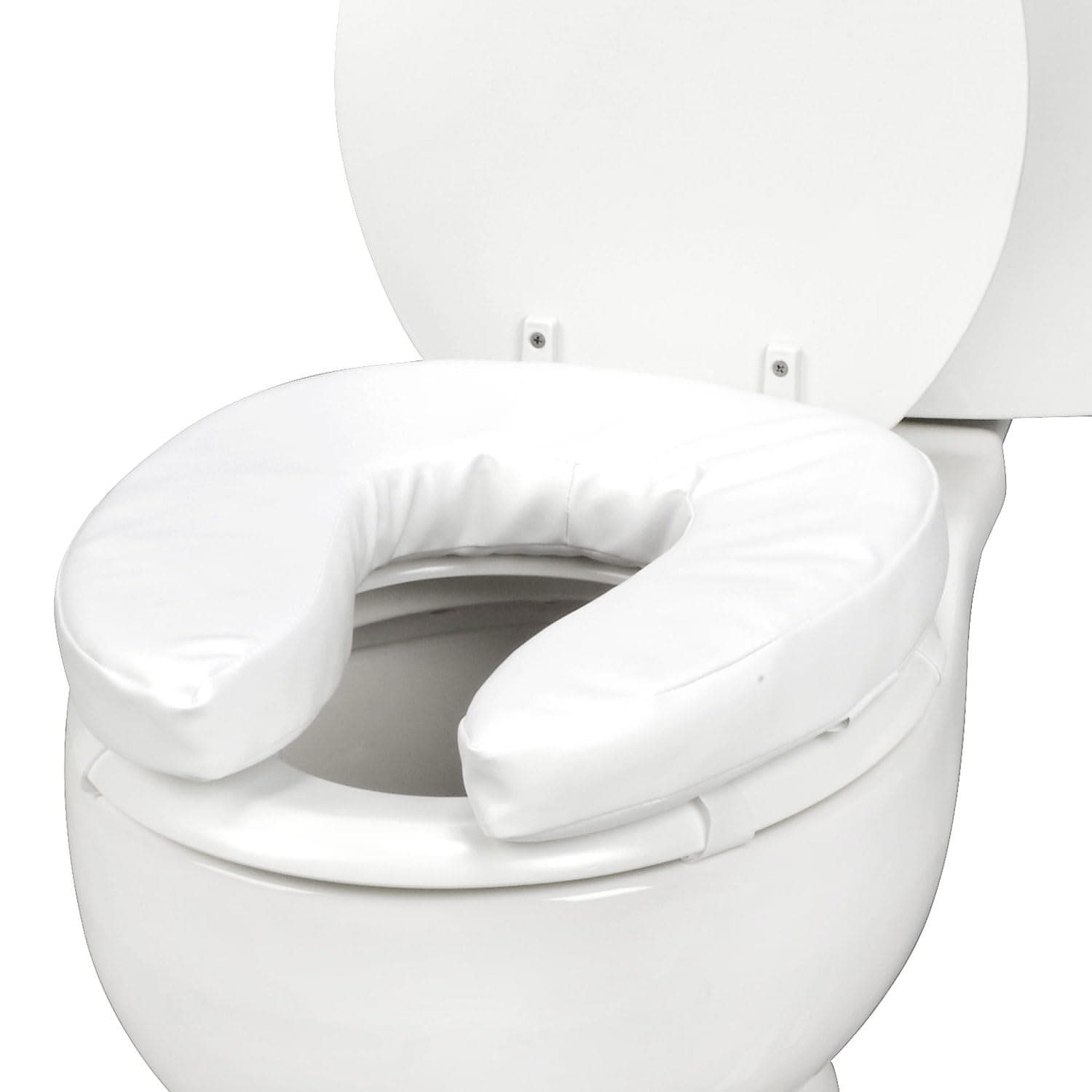 DMI Raised Toilet Seat Toilet, Toilet Seat Riser, Seat Cushion and Toilet Seat Cover to Add Extra Padding to the Toilet Seat while Relieving Pressure, 2 Inch Pad, White