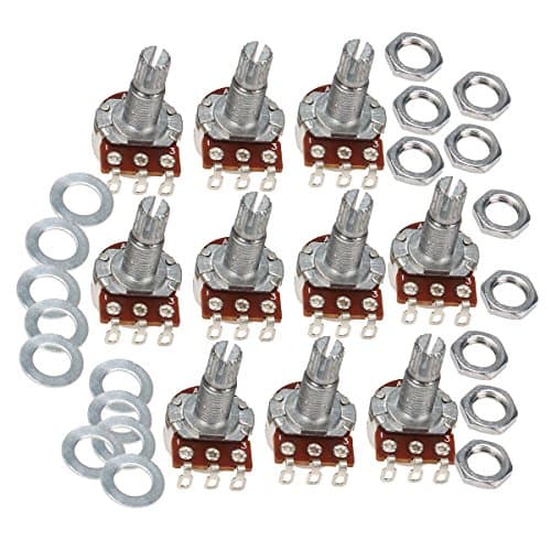A100K OHM Guitar Potentiometer Coarse Knurling Split Shaft (Pack of 10)